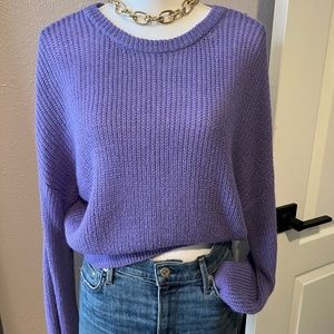 NWT Cupcakes & Cashmere Purple Knit Crop Sweater
